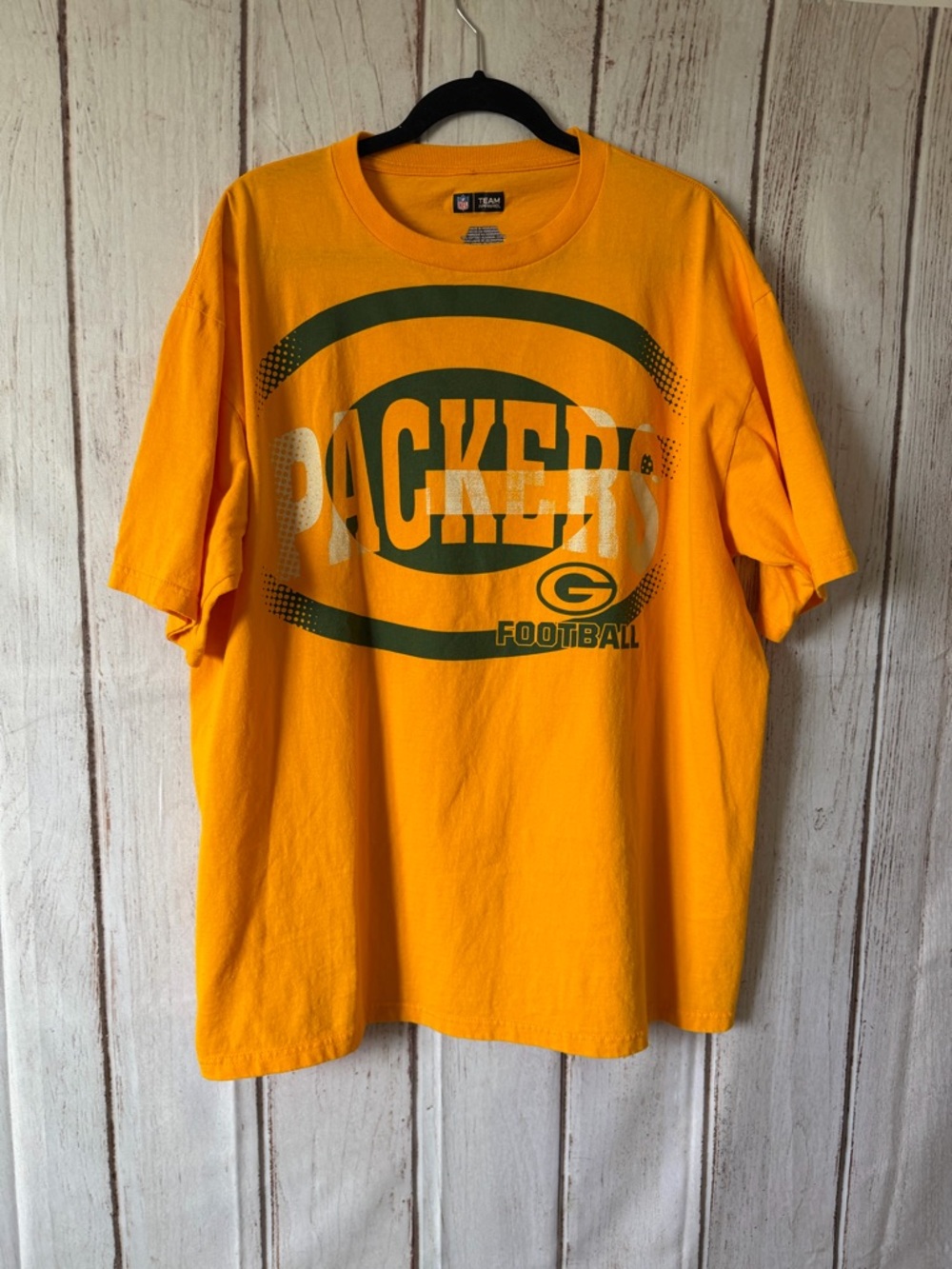 NFL Green Bay Packers Football Graphic T-Shirt Yellow Size XL